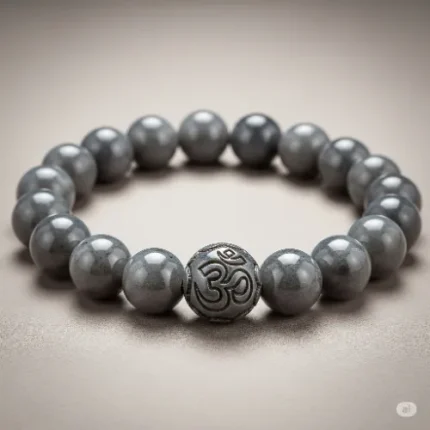 Raw Pyrite Bracelet with Om Bead – Money, Energy & Protection