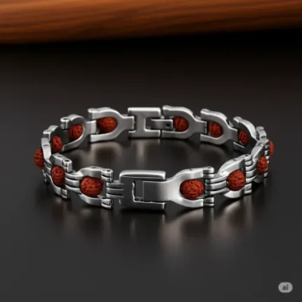 Rudraksha Stainless Steel Bracelet (Men)
