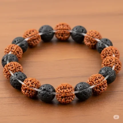 Kashi Siddh Divine Rudraksha Bracelet With Lava Stone