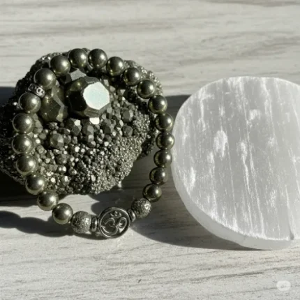 OM Pyrite Wealth Combo with Raw Selenite Plate
