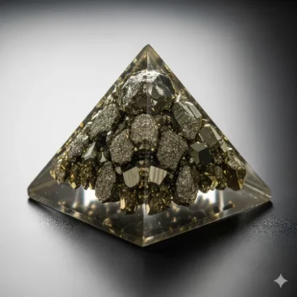 Pyrite Money Magnet Resin Pyramid