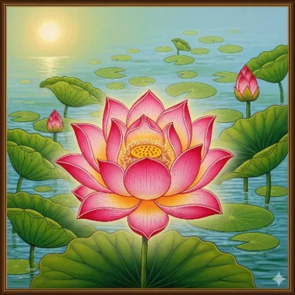 Health & Harmony Vastu Painting – Lotus Flower in Full Bloom