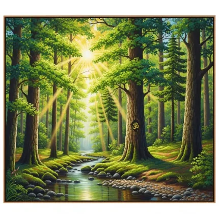 Health & Harmony Vastu Painting – Green Forest with Sunlight