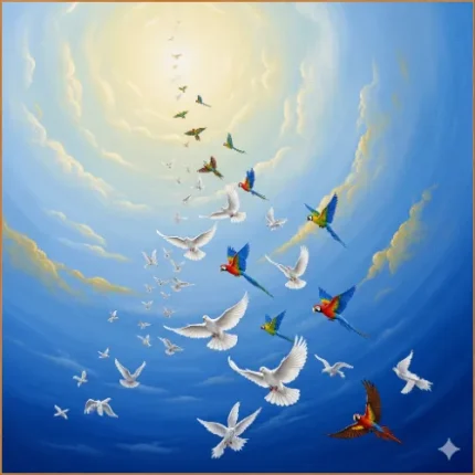 Health & Harmony Vastu Painting – Birds Flying in Sky