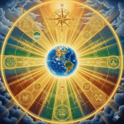 Career & Business Success Vastu Painting – Globe with Light Rays