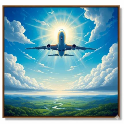 Career & Business Success Vastu Painting – Airplane in Sky (Symbol of Growth & Expansion)