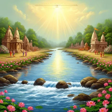 Peace & Positivity Vastu Painting – Flowing Ganga River