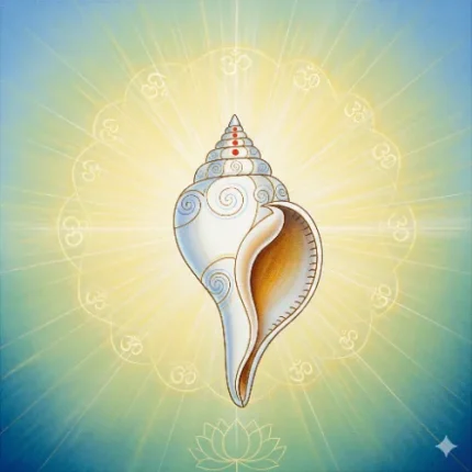 Peace & Positivity Vastu Painting – Shankh (Conch Shell) with Divine Glow