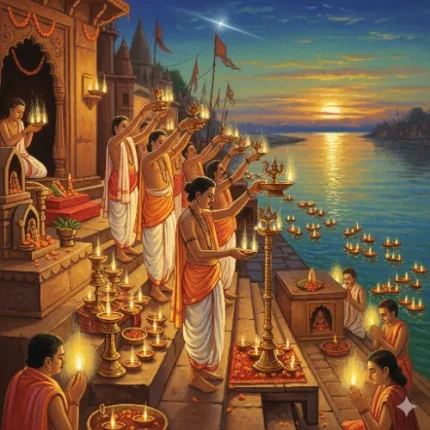 Festival & Cultural Vastu Painting – Ganga Aarti