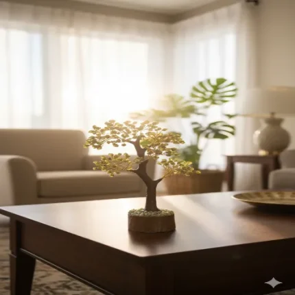 Peridot Tree with Gold Wire – Feng Shui Elegance