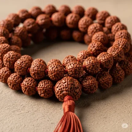 Do Mukhi Rudraksha Mala – 54+1 Beads (Sacred Rosary for Harmony & Relationships)