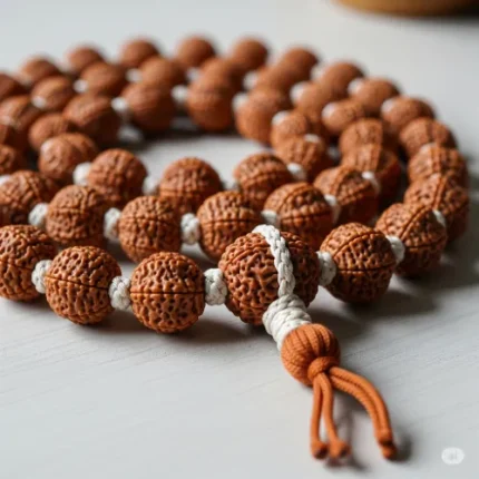 Char Mukhi Rudraksha Mala – 54+1 Beads (Sacred Rosary of Knowledge & Wisdom