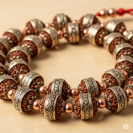 Rudraksha Mala – Metal Covered (Spiritual Necklace)