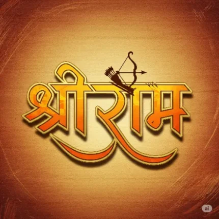Shree Ram Writing Canvas Wall Art Painting – Symbol of Devotion, Positivity & Spiritual Power