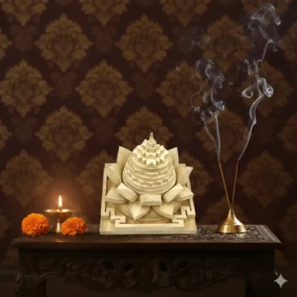 Meru Shriparni Shri Yantra (Wood) – 3D Divine Geometry for Wealth & Vastu Balance
